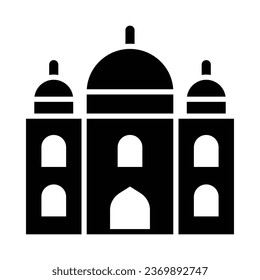 Taj Mahal Vector Glyph Icon For Personal And Commercial Use.
