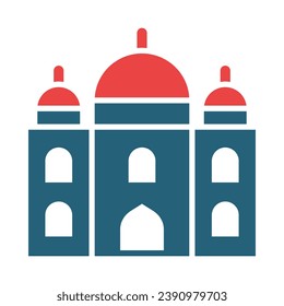 Taj Mahal Vector Glyph Dos Iconos De Color Para Uso Personal Y Comercial.
