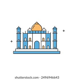 Taj Mahal Vector Icon Design