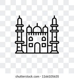Taj Mahal vector icon isolated on transparent background, Taj Mahal logo concept