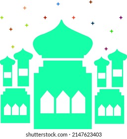 Taj mahal vector icon mosque ramadan..Fit for background eid ramadan.