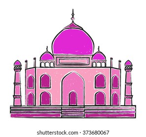 The Taj Mahal vector illustration