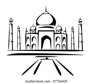 Taj Mahal Vector Illustration Symbol Black Stock Vector (Royalty Free)  97754429 | Shutterstock