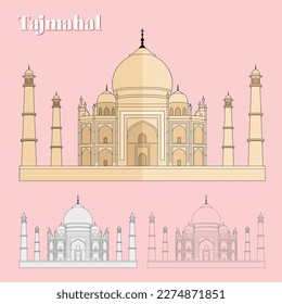 Ilustración del vector Taj Mahal con tres opciones