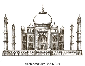 Taj Mahal vector logo design template. India or travel icon.