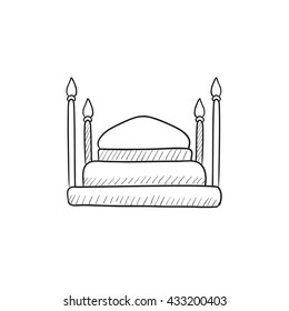 Taj Mahal vector sketch icon isolated on background. Hand drawn Taj Mahal icon. Taj Mahal sketch icon for infographic, website or app.