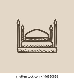 Icono de esbozo vector Taj Mahal aislado en el fondo. La mano dibujó el icono del Taj Mahal. Taj Mahal dibuja un icono para infografía, sitio web o aplicación.
