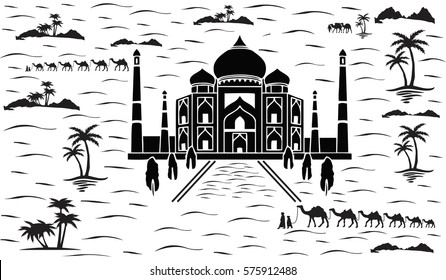 Taj Mahal Outline Images Stock Photos Vectors Shutterstock