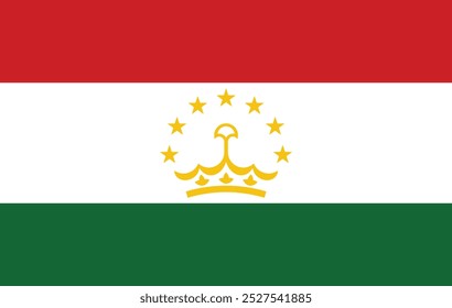 Tajiki flag vector design , national flag of Tajikistan country