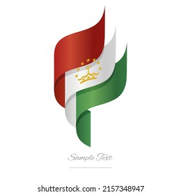	
Tajikistan abstract 3D wavy flag red white green modern Tajikistani ribbon torch flame strip logo icon vector