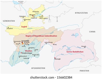 Tajikistan Administrative Map