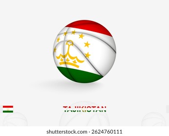 Tajikistan Basketball Concept with National Flag Design. Perfect for use in sports related content, national team promotions.