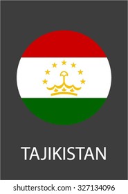 Tajikistan circle flag - vector icon