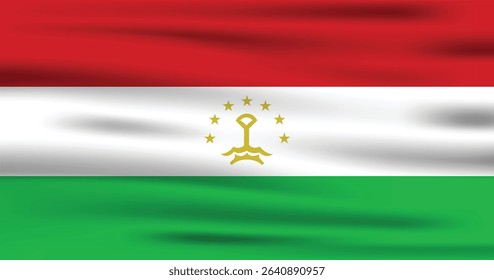 Tajikistan Country Flag 3d. Official Tajikistan Flag With Original Color and Size Proportion