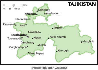 Tajikistan Country Map