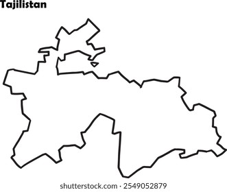 Tajikistan country map polygon outline