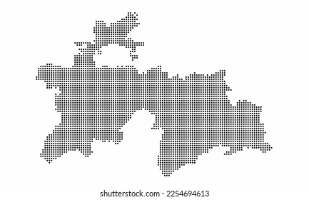 Tajikistan dotted map with grunge texture in dot style. Abstract vector illustration of a country map with halftone effect for infographic. 