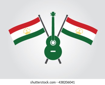 Tajikistan Emblem Guitar Music Maker