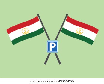 Tajikistan Emblem Road Sign