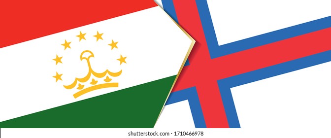 Tajikistan and Faroe Islands flags, two vector flags symbol of relationship or confrontation.