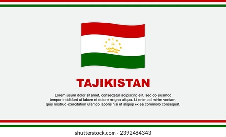 Tadschikistan Flag Abstrakte Hintergrunddesign-Vorlage. Tadschikistan Independence Day Banner Social Media Vektorgrafik. Tadschikistan-Design
