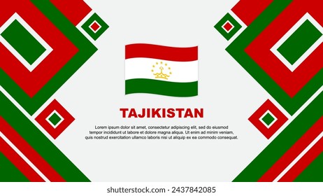 Tajikistan Flag Abstract Background Design Template. Tajikistan Independence Day Banner Wallpaper Vector Illustration. Tajikistan Cartoon