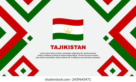 Tajikistan Flag Abstract Background Design Template. Tajikistan Independence Day Banner Wallpaper Vector Illustration. Tajikistan Template