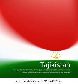 Fondo de la bandera de Tayikistán. Patrón borroso en los colores de la bandera tayika, folleto de negocios. Cartel nacional, afiche de tayikistán. Portada patriótica del estado, volante. Vector, diseño de plantilla