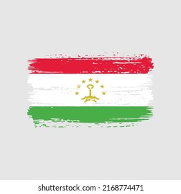 Tajikistan Flag Brush. National Flag