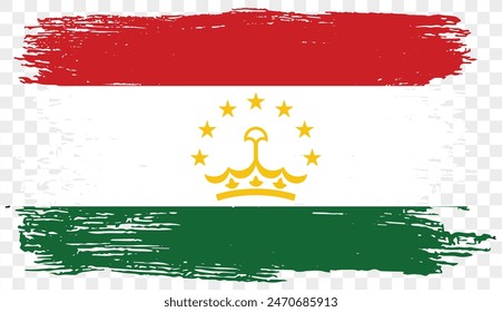 Tajikistan flag brush paint textured isolated  on png or transparent background. vector illustration
