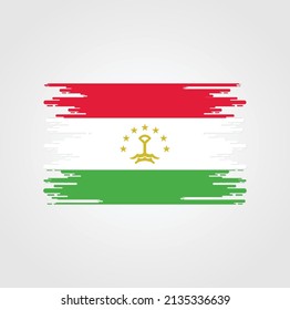 Tajikistan Flag Brush Strokes. National Flag