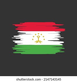 Tajikistan Flag Brush Strokes. National Flag