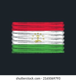 Tajikistan Flag Brush Strokes. National Flag