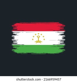 Tajikistan Flag Brush Strokes. National Flag
