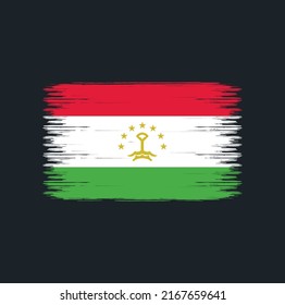 Tajikistan Flag Brush Strokes. National Flag