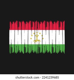 Tajikistan Flag Brush Vector Design