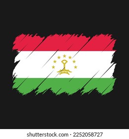 Tajikistan Flag Brush Vector Illustration