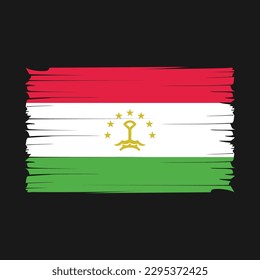 Tajikistan Flag Brush Vector Illustration