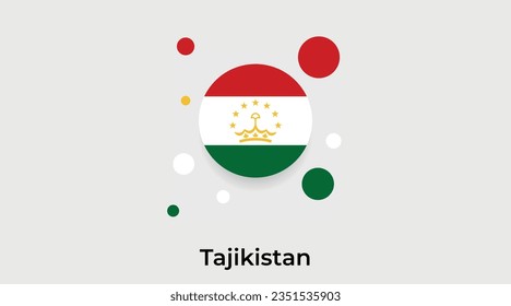 Tadschikistan Flaggenblase Kreis um Form Symbol bunter Vektorgrafik