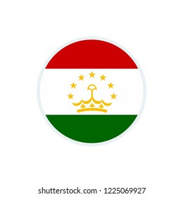 Tajikistan flag. Tajikistan circle flag.