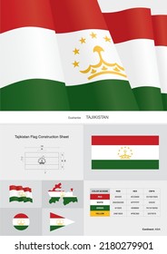 Tajikistan Flag Construction Sheet Vector