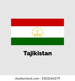 Tajikistan flag design vector illustration on a gray background for graphic and web design.