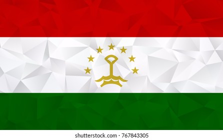 Tajikistan flag - geometric rumpled triangular low poly style gradient graphic, polygonal design for your. Vector illustration eps 10.