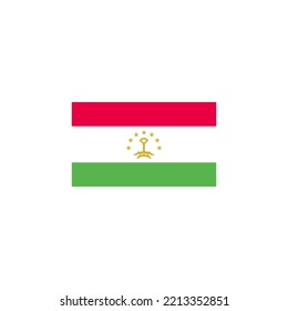 Tajikistan flag icon flat style design. Tajikistan flag vector illustration. isolated on white background.