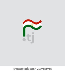 Tajikistan flag icon. Original simple design of the tajik flag, map marker. Design element, template national poster with tj domain. State patriotic banner of tajikistan. Vector illustration