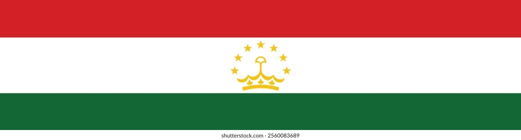 Tajikistan flag long banner digital vector illustration