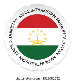 Tajikistan Flag .Made in Tajikistan a white background.Vector