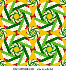 tajikistan flag octagon pattern. geometric background for decoration. vector illustration
