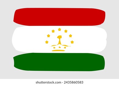 Bandera de Tayikistán - ilustración vectorial de diseño pintado. Estilo de pincel vectorial