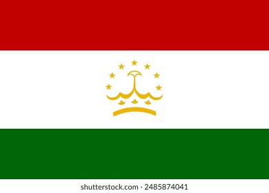 Tajikistan flag pattern background. Realistic national flag design. Abstract vector template.